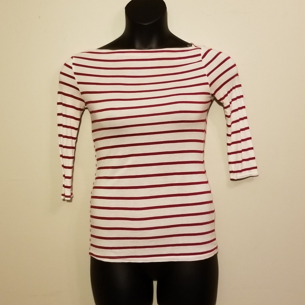 Eight Sixty boat neck long sleeve tee